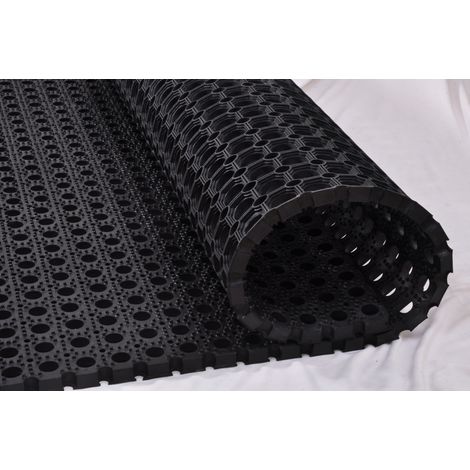 Tapis d'entrée extérieur en caoutchouc – épaisseur 22mm – dimensions 50x100cm – très résistant et anti-dérapant – fibre végétale recyclable – Novotex