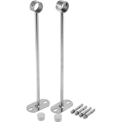 Support de fixation au plafond, support de tringle de penderie, diamètre 25 mm, support de levier de tringle de penderie, douille à bride de tuyau, 2 pièces (350 mm) (1/5)