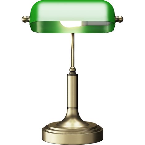 Lámpara Escritorio Banquero E27 Pantalla Ajustable Interruptor Basculante Verde Hogar Oficina Biblioteca