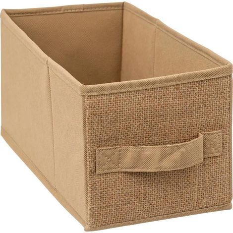 Boîte de Rangement "Toile de Jute" 15x31cm Beige Lin (1/2)