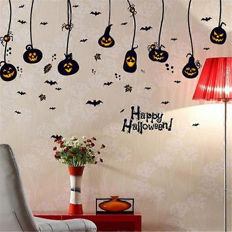 Pegatinas para ventanas de Halloween Decoraciones para ventanas de Halloween Lindas pegatinas de calabazas y fantasmas para ventanas de Halloween Calcomanías para ventanas de Halloween para decoración (1/4)