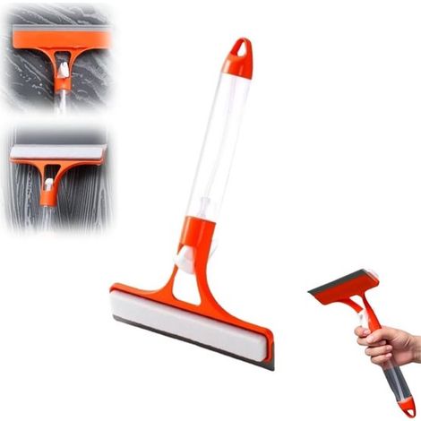 Tergivetro e tergicristallo 3 in 1 - Flacone spray integrato - Adatto per auto, cucine e case - Non lascia aloni né macchie - Strumento di pulizia professionale