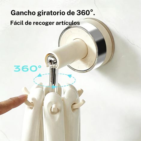 Ortviai – Patère murale rotative 360° à six crochets – porte-manteaux pliant six griffes, fixation murale – compatible vestes, sacs, clés, serviettes et parapluies (1/5)