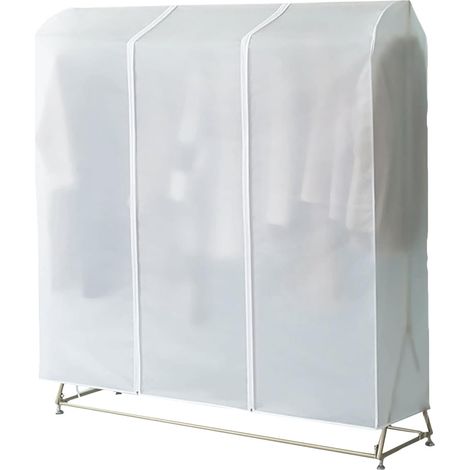 Funda para perchero con cremalleras resistentes, antipolvo, protección contra el sol, el polvo y la suciedad (opaca, 200 x 50 x 150 cm)