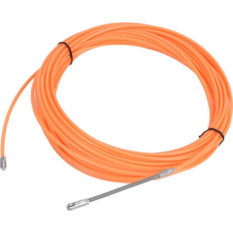 Tire-fil mural pour câblage, tire-câble orange 20 mètres, outil d'installation électrique, passage de gaine, kit de tirage robuste, longueur 20m, usage professionnel et bricolage. (1/5)