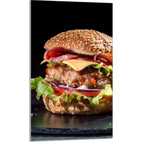 Planche à découper en verre 30 x 52 cm Hamburger (1/5)