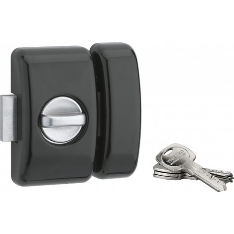 Thirard – Verrou à bouton pour porte d'entrée 45 mm – 4 clés réversibles – Acier cambré – Niveau de sécurité 7/10 – Installation facile