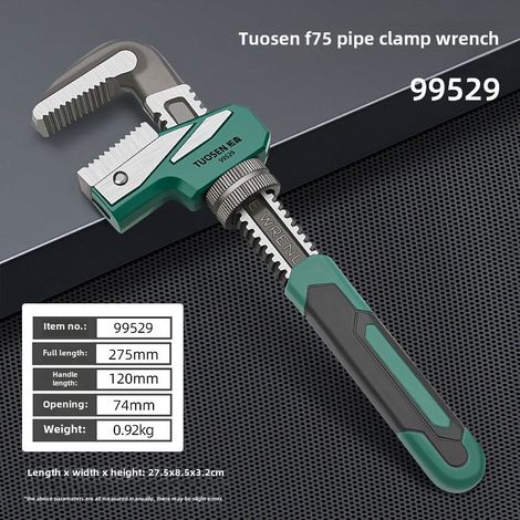 Outils de quincaillerie Tuosen - Pince à tuyaux rapide - Pince à tuyaux domestique - Pince à tuyaux multifonctionnelle - Clé à tuyaux universelle (99529, clé à tuyaux Topson F75, 4/boîte 24/pièce, 0,9 (1/5)