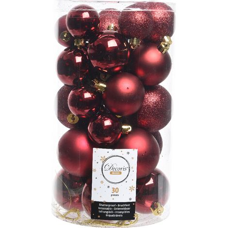 30 PALLINE OPACO LUCIDO GLITTERATO BORDEAUX (1/3)