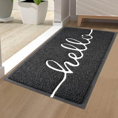 Doormat Outdoor Indoor Non-Slip Doormat Washable Doormat for Front Door Garden (40 x 60 cm, Black) (1/5)