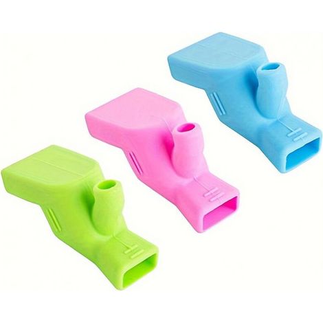 Set of 3 kitchen faucet extensions - Flexible rubber spout, easy water flow control, safe for children (1/4)