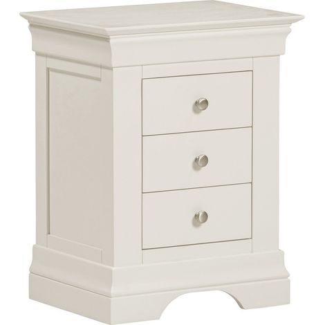 Bordeaux 3 Drawer Bedside Table - L38 x W64 x H50 cm - Ivory