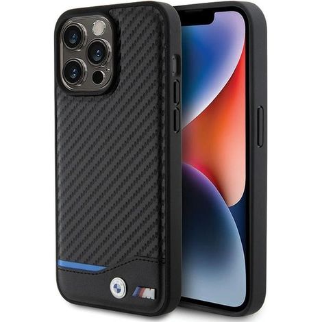 BMW BMHCP15X22NBCK iPhone 15 Pro Max 6,7 Zoll schwarz/schwarzes Leder Carbon (1/5)