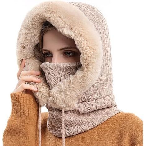 Balaclava Chapeau Femme Multifonction Cagoule Masque de Ski Hiver Chaud Coupe-Vent Masques Polaire Chapeau pour Hiver Temps Froid Ski Outdoor Moto Montagne Camping Randonnée (1/3)