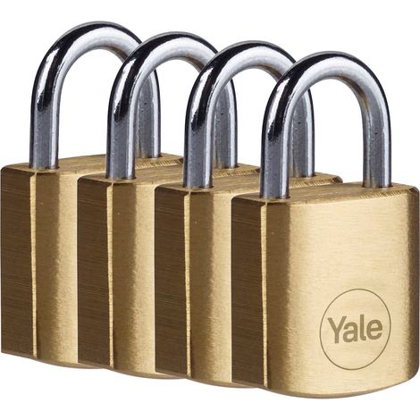 Lot de 4 cadenas laiton 20 mm, anse acier, 3 clés - Pour Scolaire Ecole, Vestiaire de Sport, Boîte à Outils, Armoire (1/5)
