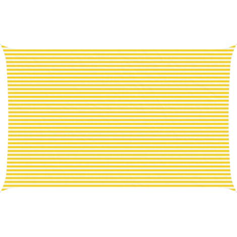 vidaXL Sun Shade Sail Yellow and White 8 x 5 m 100% Polyester Oxford