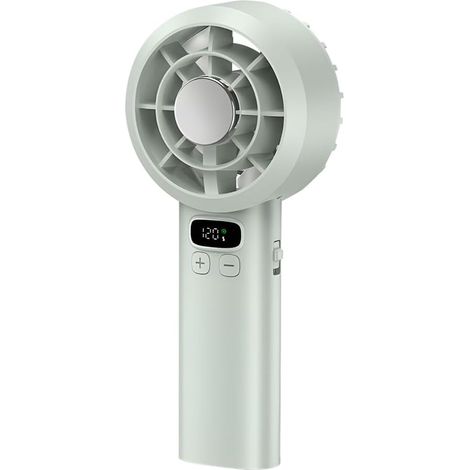 Mini ventilateur rechargeable 1200mAh USB avec affichage LED, ventilateur portable pour extérieur et travailVert (1/5)