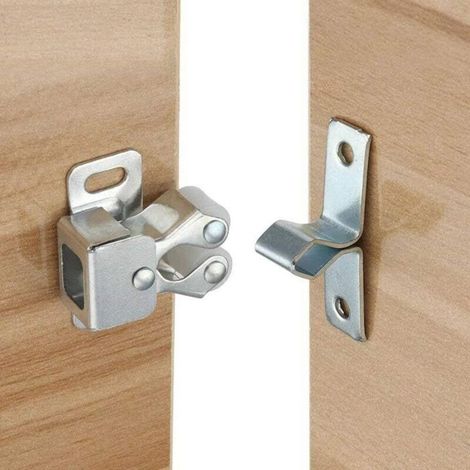 12 Pcs Armoire Catches loquets pour porte à Double Rouleaux plaqués au Zinc Loqueteau d'armoire Ferme-portes Pour Armoire de Cuisine, Placard et Tiroir (1/3)