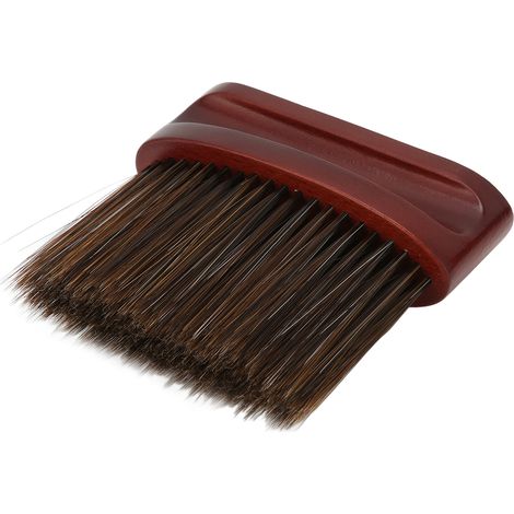 Pinceau barber professionnel en nylon souple avec manche en hêtre pour coiffeur, idéal pour le nettoyage et le balayage, couleur marron. (1/5)