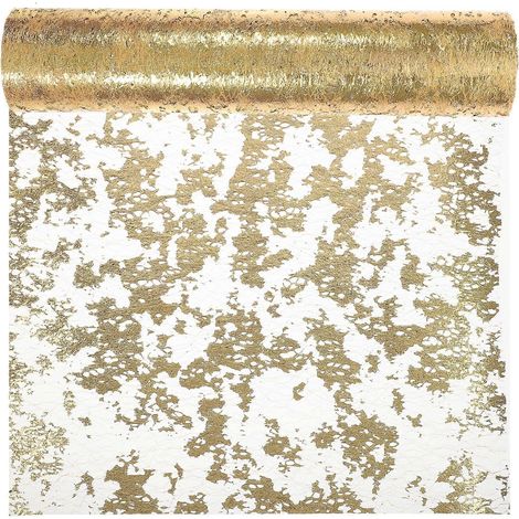 Chemin de table doré, nappe bronzée pour fête, 2 pièces, décoration élégante (1/5)