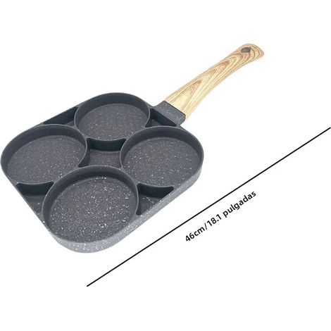Pfannkuchenpfanne, 4 Tassen, Antihaftpfanne für Frühstück, Hamburger, Eier, Pfannen mit flachem Boden aus medizinischem Stein für die Küche (1/5)