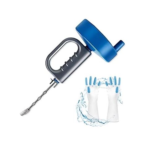 Desatascador de Tuberías 10m Espiral Extensible con Guantes, para WC, Baño y Cocina (1/4)