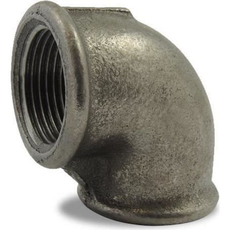 Coude 90° - Femelle/Femelle - Pour Réseau Eau Potable Gaz Vapeur - Noir - 1 Unité