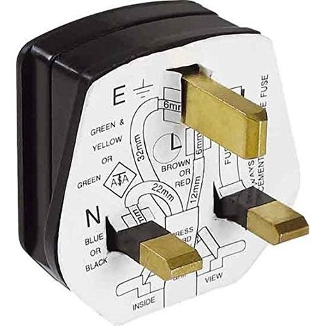 Bachmann 910.176 enchufe eléctrico angular negro 250 V 13 A