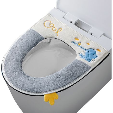 Coussin de toilette épais avec poignée, coussin de siège de toilette avec fermeture éclair, coussin de col de toilette (1/5)