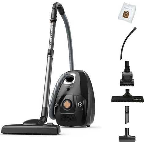 Rowenta – Aspirateur traineau avec sac 400W – Capacité 4,5L – Niveau sonore 64dB – Tube télescopique pour nettoyage efficace