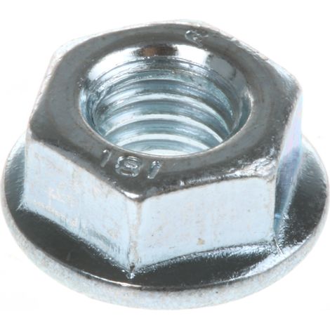 Rs Pro – Ecrou hexagonal M6 – Diamètre 14.2mm – Acier galvanisé brillant – Résistance à la corrosion – Sachet de 100 unités