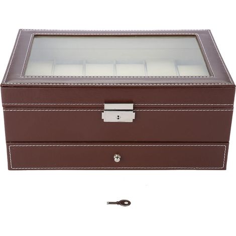 Scatola portagioie, organizer portatile per orologi, 12 scomparti per uomo e donna, anello da viaggio, occhiali da sole -Crezuo