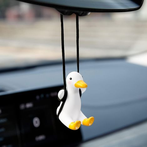 Adorable breloque canard à bascule pour rétroviseur de voiture – Cadeau de décoration intérieure amusant pour femmes et hommes (1/5)