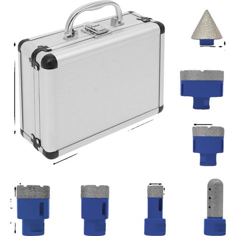 Diamantbohrer Set, Vielseitige Verwendung, Kompatibel mit M14 Winkelschleifern, Blau, 100mm-a (1/2)