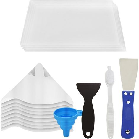 Kit combiné de démoulage FEP, 10 filtres en entonnoir en papier, spatules et films de démoulage