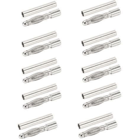 Lot de 10 connecteurs banane mâle femelle 2.5mm laiton cuivre rouge pour batterie ESC moteur modélisme (1/5)