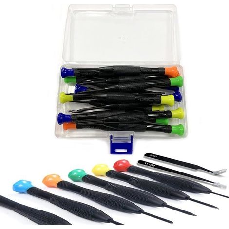 Lot de 18 mini tournevis de précision, outils de réparation de lunettes magnétiques, avec petits tournevis Torx à tête plate Philli (1/5)