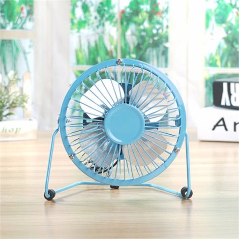 Mini Ventilateur Table USB – 4 Pales Métalliques – Noir – Compact – Silencieux – Modèle 2 – Métal (1/5)
