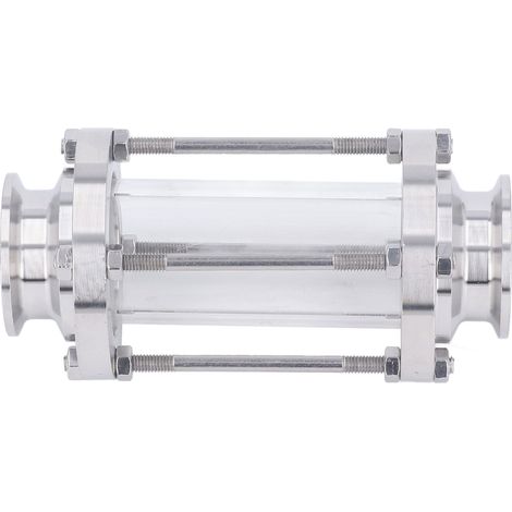 Viseur de flux sanitaire en ligne en acier inoxydable 304 qualité alimentaire vue 360° avec raccord clamp Ø ext tuyau 45mm/1.8in (1/5)