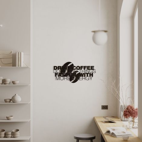Decortie Coffee For More Energy Metal Wall Art - Black (1/3)