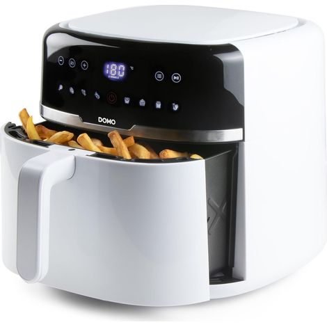 Airfryer avec 8 programmes automatiques et fonction SHAKE - 8 L - 1800 W - Contrôle de température - Lave-vaisselle - Friteuse sans huile - Blanc (1/5)