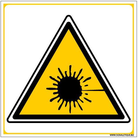 Panneau DANGER LASER RAYONNANT (C0049) - Adhésif - 125 x 125 mm