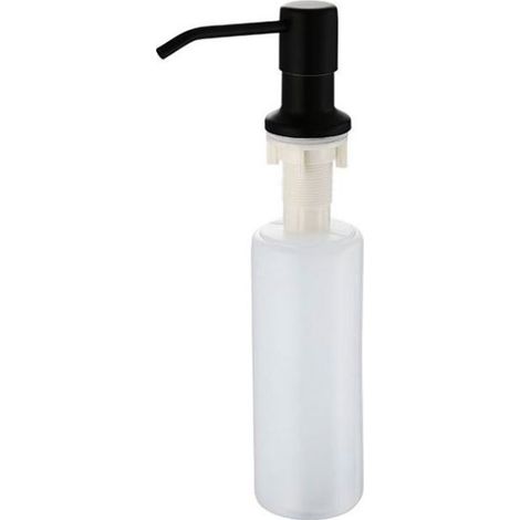 Distributeur Savon Liquide Encastrable avec Bouteille 300ML(Noir), Distributeur Savon de Mousse Evier, Distributeur Liquide Vaisselle Cuisine, Distributeur de Détergent en Acier Inoxydable pour Bains (1/5)