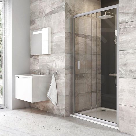 Ravak Blix - Porte de douche en deux parties BLDP2-100, 970-1010 mm, verre satiné/clair 0PVA0U00Z1 (1/5)