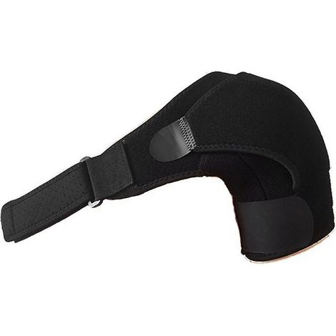 Support d'épaule ajustable, bandage de protection, attelle pour douleurs articulaires et blessures, sangle de protection d'épaule, ceinture, coussinets d'épaule noirs (1/5)