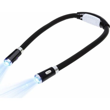 Led Book Light Hug Light, Hands-co.ukee Hanging Neck Reading Light 4 Led Lamp Beads, 4-Speed Mode, Can Be Read in Bed Or Read in Car (Black) (1/5)