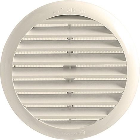First Plast – Grille ronde à clipser avec moustiquaire – Diamètre 155 mm – Installation rapide sans vis – PVC sable pour VMC (1/3)