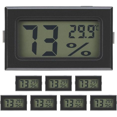 Lot de 8 thermomètres-hygromètres numériques - 48 x 29 x 15 mm - Moniteur compact de température et d'humidité d'intérieur (1/5)
