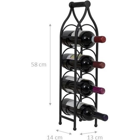 Weinflaschenregal aus Eisen, Tisch-Flaschenregal 58x13 cm Theke Weinregal Küchenregal Weinkeller Weinregal Flaschenhalter