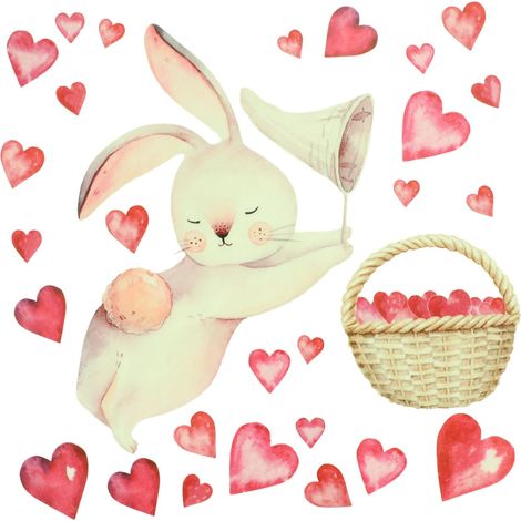 Stickers muraux lapin TOYANDONA 30 x 30 cm pour chambre d (1/5)
